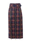 GUCCI TARTAN WOOL SKIRT WITH BELT