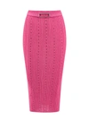 Alessandra Rich Women Ribbed Skirt With All-over Rhinestone Detail