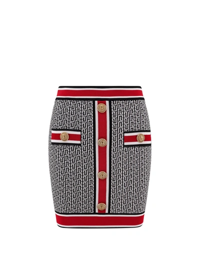 Balmain Monogram Mini Skirt In New