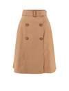 Burberry Baleigh Button-front Belted Midi Skirt