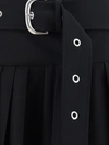 Off-white Off White Belted Tech Drill Pleated Skirt In Black