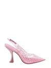 STUART WEITZMAN PVC SLINGBACK WITH RHINESTONES