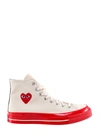 COMME DES GARÇON PLAY CHUCK 70 CDG HI CANVAS SNEAKERS WITH ICONIC HEART PRINT