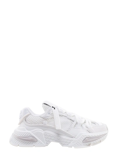 Dolce & Gabbana Airmaster Sneakers In Mesh And Suede In White