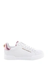 Dolce & Gabbana Portofino Leather Low-top Sneakers With Lateral Lettering Logo
