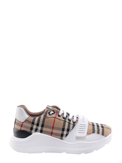 BURBERRY COTTON LOW-TOP SNEAKERS WITH VINTAGE CHECK PRINT