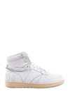 RHUDE LEATHER SNEAKERS WITH VINTAGE EFFECT
