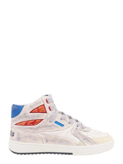 Palm Angels Vintage University Mid-top Sneakers In White