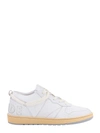RHUDE LEATHER SNEAKERS WITH COLOR-BLOCK DETAIL