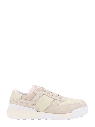 Tod's Suede And Leather Sneakers In Neutrals