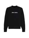 Palm Angels Black Cotton Crew Neck Sweatshirt With White Logo