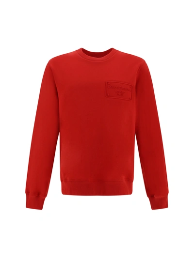 Dolce & Gabbana Sweatshirt In Rosso Lacca