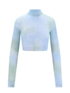 OFF-WHITE CROP FIT TOP WITH TIE-DYE EFFECT