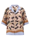 Bally Bluse It Kubakragen Und Train-print Aus Ehrfarbiger Seide
