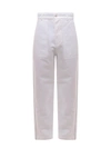 NICK FOUQUET WHITE DENIM TROUSER WITH STITCHING AND EMBROIDERY