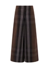 BURBERRY WIDE LEG TROUSER WITH BROWN CHECK PRINT