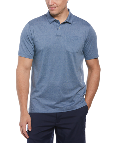 Pga Tour Men's Eco Fine Line Short-sleeve Golf Polo Shirt In Lt Coronet Blue Heather