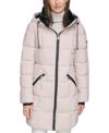 DKNY WOMEN'S FAUX-FUR-TRIM HOODED PUFFER COAT, CREATED FOR MACY'S