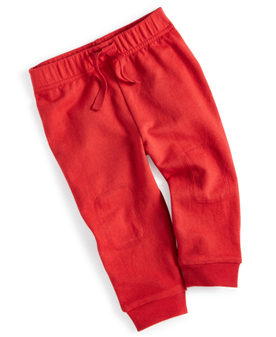 First Impressions Baby Boys Knee Patch Joggers, Created For Macy's In Emboldened
