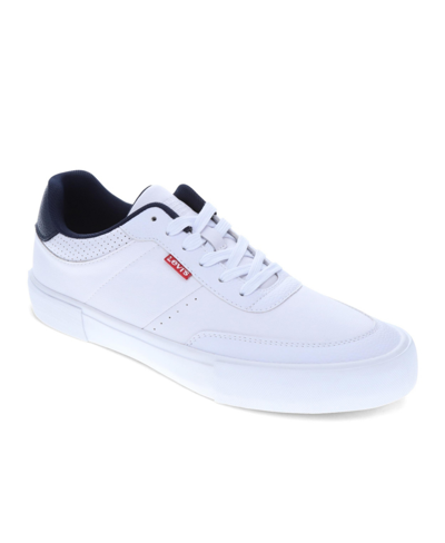 Levi's Munro Mens Faux Leather Lifestyle Casual And Fashion Sneakers In White,navy