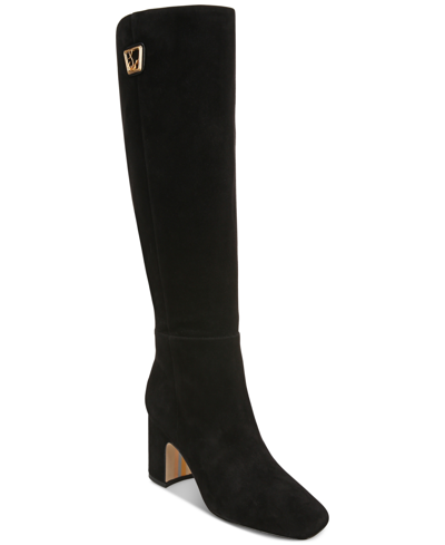 Sam Edelman Women's Faren Tall Block-heel Dress Boots In Black