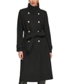 DKNY WOMEN'S DOUBLE-BREASTED WOOL BLEND BELTED COAT