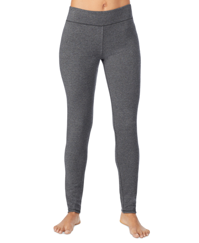 Cuddl Duds Petite Stretch Thermal Mid-rise Leggings In Stone Grey Heather