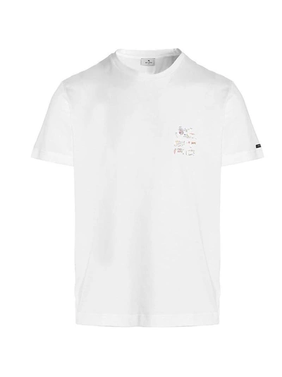 Etro Paisley Pegaso Print T-shirt In White