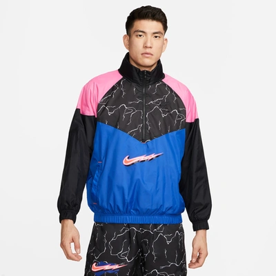 Nike Mens  Electric Anorak Jacket In Blue/black/pink