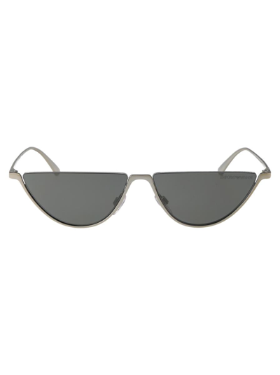 Emporio Armani 0ea2143 Sunglasses In 30156g Shiny Silver
