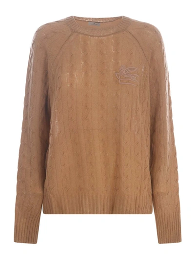 Etro Jumper  Pegaso In Cashmere In Beige