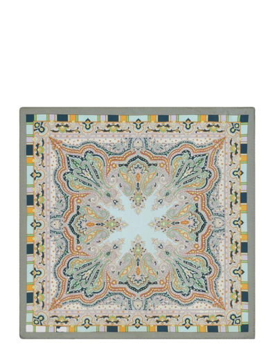 Etro Paisley-print Silk Pocket Square In Clear Blue