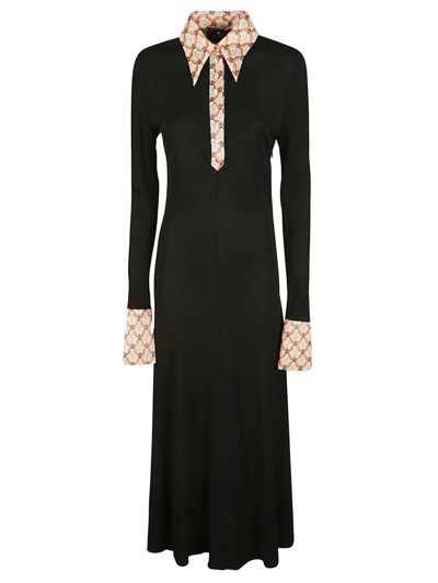 Etro Collared Midi Dress In Black