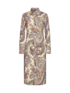 Etro Woman Midi Dress Beige Size 10 Polyester In Beige