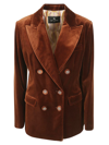 Etro Double-breasted Velvet Jacket With Button Details And Tailored Fit In Red