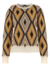 Etro Multicolour Diamond Pattern Sweater With Cozy Texture In Multi