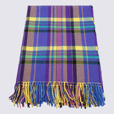 Etro Multicolour Virgin Wool Check Scarf In Red