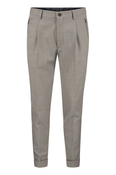 Etro Virgin Wool Trousers In Grey