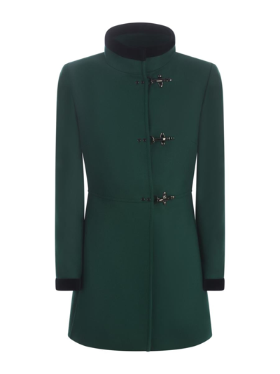 Fay Coat  Virginia In Wool Blend In Dark Green