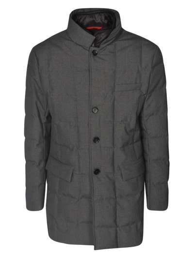 Fay Notched-collar Quilted Down Jacket In Grigio