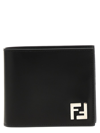 Fendi Squared Ff Leather Compact Bi-fold Wallet In Pattern