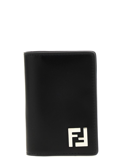 Fendi Ff Squared Bifold Card Holder In Black