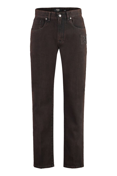 FENDI FENDI 5-POCKET STRAIGHT-LEG JEANS