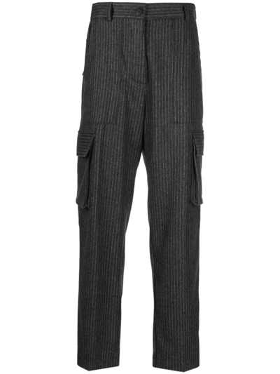 FORTE FORTE FORTE_FORTE CARGO PANTS IN PINSTRIPED FLANNEL