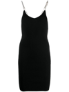 Gcds Short Dress With Rhinestones In Black