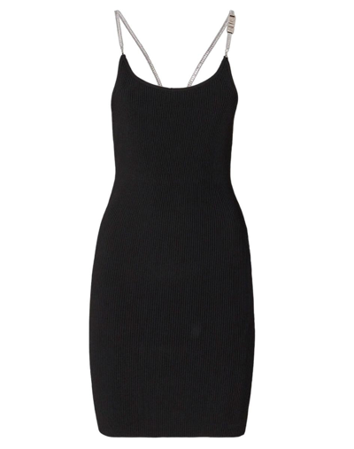 Gcds Short Dress With Rhinestones In Black