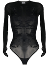 Gcds Zebra-print Mesh Body In Black