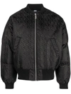 Gcds Padded Nylon Bomber Jacket In Black