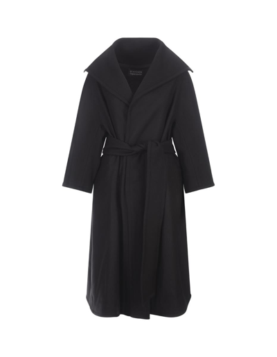 Gianluca Capannolo Single-breasted Belted Coat In Black