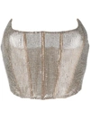 Giuseppe Di Morabito Rhinestone-embellished Strapless Top In Grey
